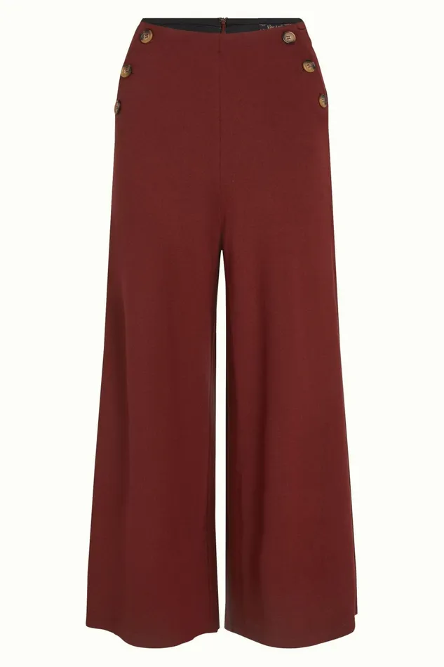 Trousers Women King Louie Pia Culotte Milano Uni Beet Red 8211 Milano Uni