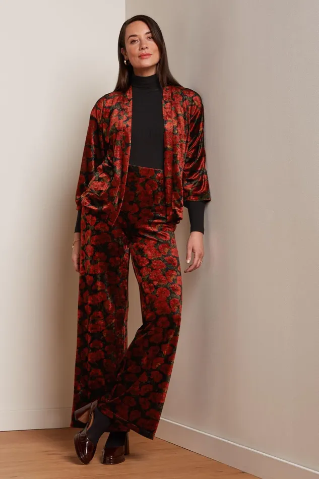 Trousers Women King Louie Sara Pants Bloom Black 8211 Bloom