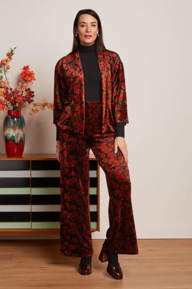 Trousers Women King Louie Sara Pants Bloom Black 8211 Bloom