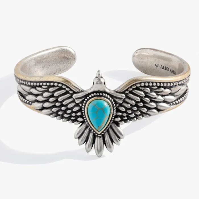 Turquoise Eagle Cuff Bracelet Two Tone Women Alex And Ani Bracelets