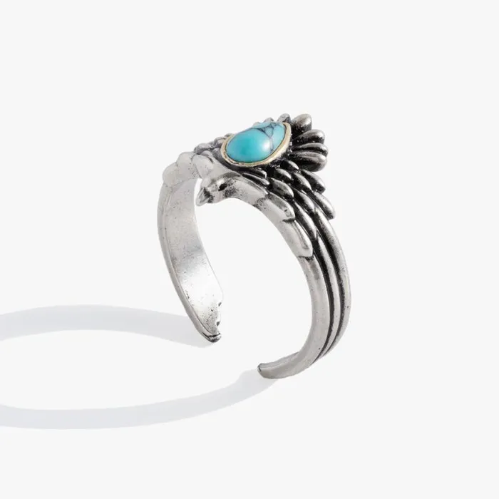 Turquoise Eagle Cuff Ring Two Tone Women Alex And Ani Rings