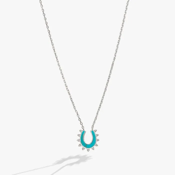 Turquoise Horseshoe Necklace Silver Women Alex And Ani Luck Prosperity