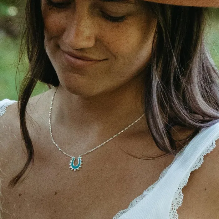 Turquoise Horseshoe Necklace Silver Women Alex And Ani Luck Prosperity