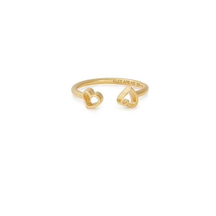 Two Hearts Ring 14kt Gold Over Sterling Silver Women Alex And Ani Anniversary Two Hearts Ring 14kt Gold Over Sterling Silver Women Alex And Ani Anniversary