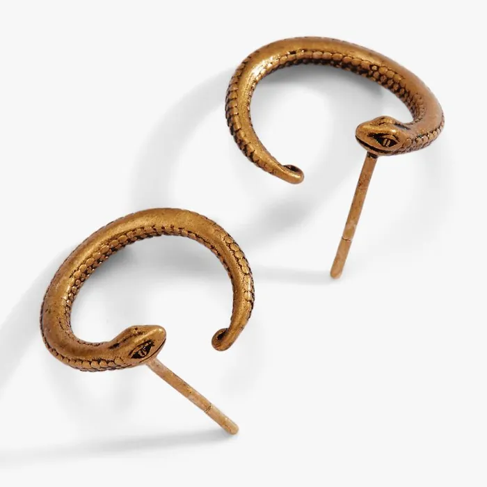 Untamed Snake Hoop Earrings Antique Gold Women Alex And Ani Earrings