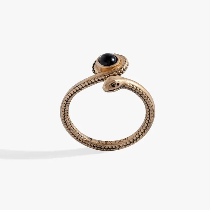 Untamed Snake Ring Antique Gold Women Alex And Ani Rings