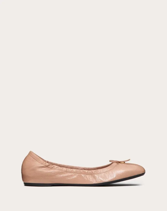 Valentino Ballerinas Woman Vlogo Signature Patent Leather Ballerina For Woman In Black Black Valentino Ballerinas Woman Vlogo Signature Patent Leather Ballerina For Woman In Black Black