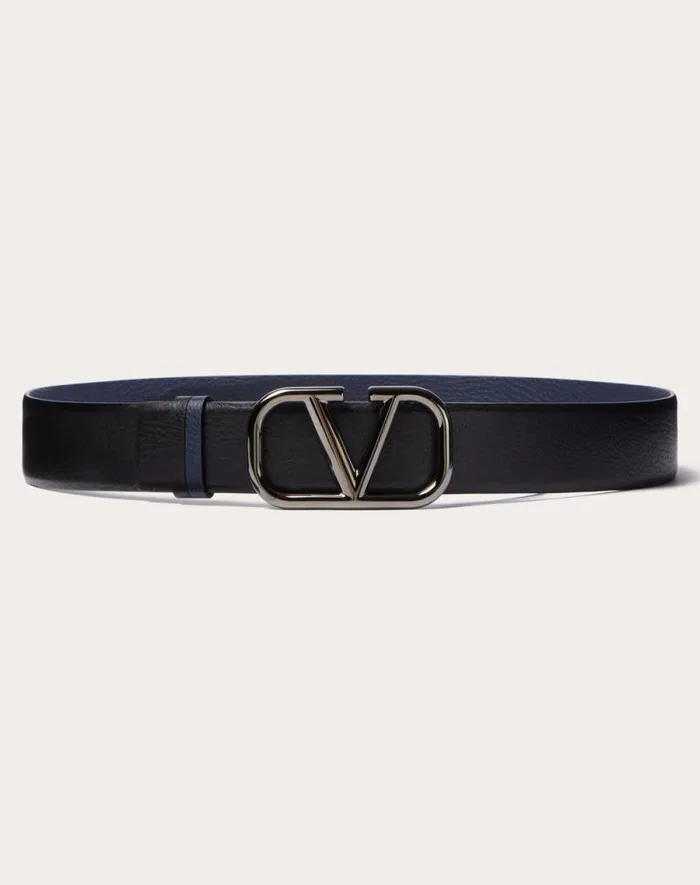 Valentino Belts Man Vlogo Signature Reversible Beltin Elk Print Calfskin 40mm For Man In Blackmarine Blackmarine Valentino Belts Man Vlogo Signature Reversible Beltin Elk Print Calfskin 40mm For Man In Blackmarine Blackmarine