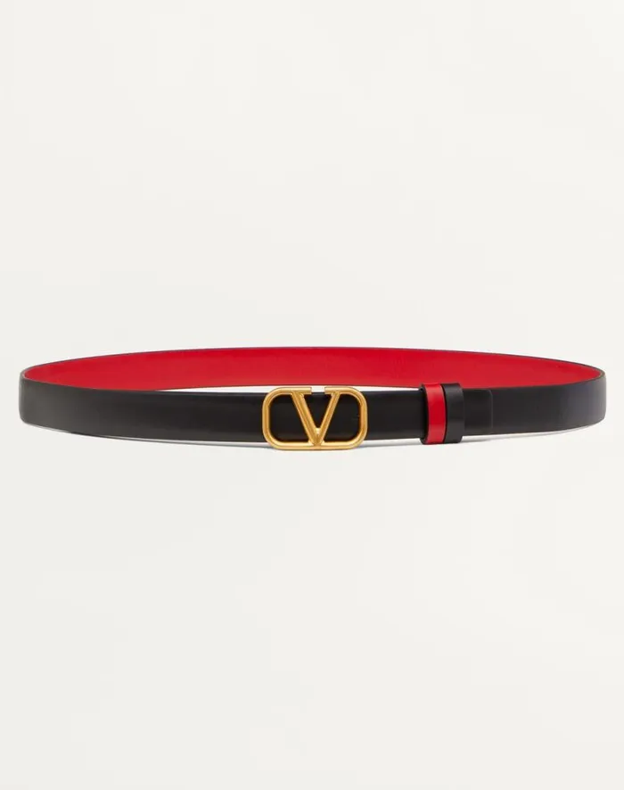 Valentino Belts Woman Reversible Vlogo Signature Belt In Glossy Calfskin 20 Mm For Woman In Smokey Beigeblack Smokey Beigeblack Valentino Belts Woman Reversible Vlogo Signature Belt In Glossy Calfskin 20 Mm For Woman In Smokey Beigeblack Smokey Beigeblack