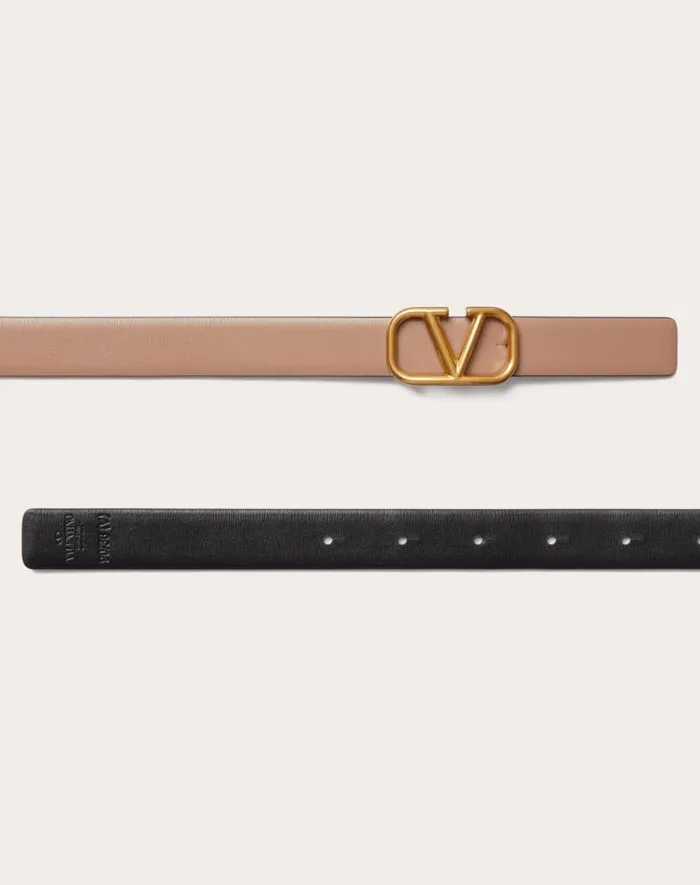 Valentino Belts Woman Reversible Vlogo Signature Belt In Glossy Calfskin 20 Mm For Woman In Smokey Beigeblack Smokey Beigeblack Valentino Belts Woman Reversible Vlogo Signature Belt In Glossy Calfskin 20 Mm For Woman In Smokey Beigeblack Smokey Beigeblack