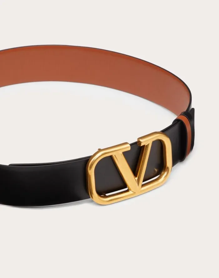Valentino Belts Woman Reversible Vlogo Signature Belt In Glossy Calfskin 40 Mm For Woman In Blackpure Red Blackpure Red Valentino Belts Woman Reversible Vlogo Signature Belt In Glossy Calfskin 40 Mm For Woman In Blackpure Red Blackpure Red