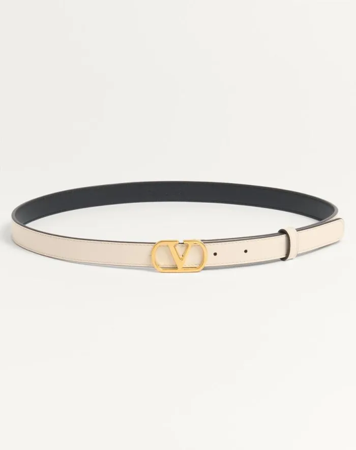 Valentino Belts Woman Vlogo Signature Belt In Shiny Calfskin 20 Mm For Woman In Black Black