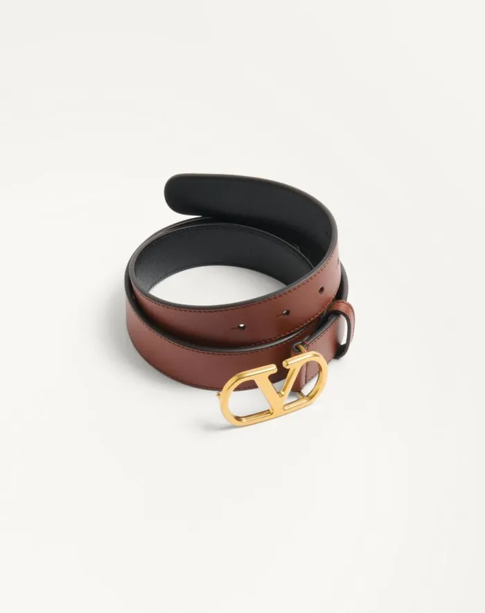 Valentino Belts Woman Vlogo Signature Belt In Shiny Calfskin 30 Mm For Woman In Deep Caramel Deep Caramel Valentino Belts Woman Vlogo Signature Belt In Shiny Calfskin 30 Mm For Woman In Deep Caramel Deep Caramel