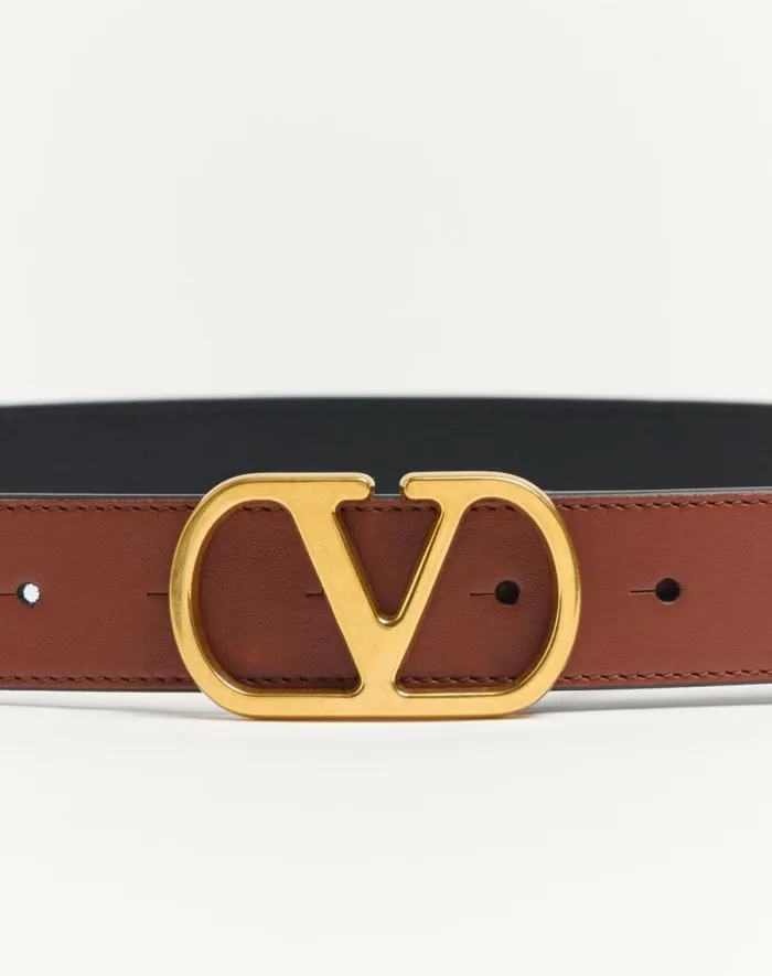 Valentino Belts Woman Vlogo Signature Belt In Shiny Calfskin 30 Mm For Woman In Deep Caramel Deep Caramel Valentino Belts Woman Vlogo Signature Belt In Shiny Calfskin 30 Mm For Woman In Deep Caramel Deep Caramel