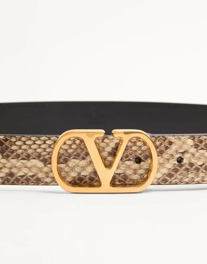 Valentino Belts Woman Vlogo Signature Python Belt 30 Mm For Woman In Ivory Ivory Valentino Belts Woman Vlogo Signature Python Belt 30 Mm For Woman In Ivory Ivory