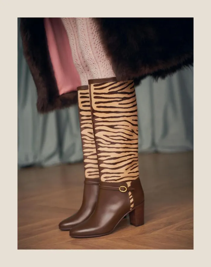 Valentino Boots Woman Pattie Boot In Ponyeffect Calfskin 75mm For Woman In Beige Beige