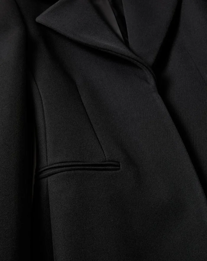 Valentino Coats And Outerwear Woman Techno Wool Coat For Woman In Black Black
