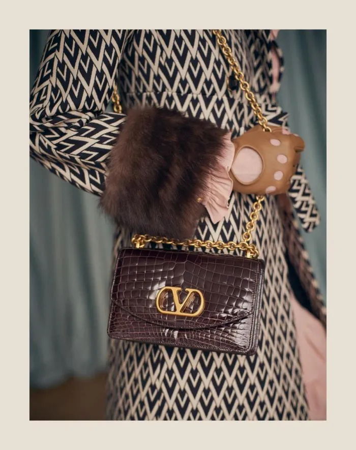 Valentino Coats And Outerwear Woman Toute La V Jacquard Coat For Woman In Blackivory Blackivory