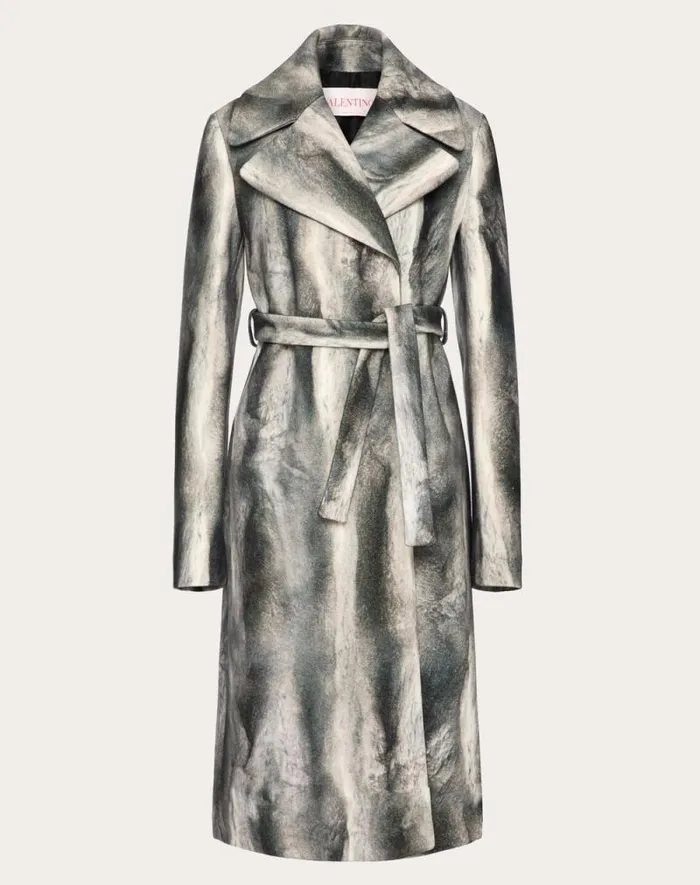 Valentino Coats And Outerwear Woman Valentino Wildprint Soft Coat For Woman In Black Black Valentino Coats And Outerwear Woman Valentino Wildprint Soft Coat For Woman In Black Black