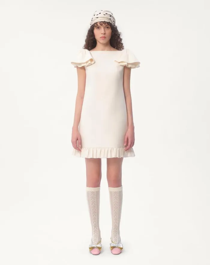 Valentino Dresses Woman Crepe Couture Short Dress For Woman In Ivory Ivory Valentino Dresses Woman Crepe Couture Short Dress For Woman In Ivory Ivory
