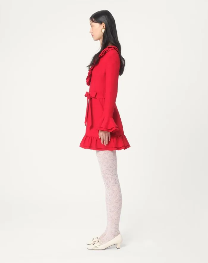 Valentino Dresses Woman Crepe Couture Short Dress For Woman In Violet Violet Valentino Dresses Woman Crepe Couture Short Dress For Woman In Violet Violet