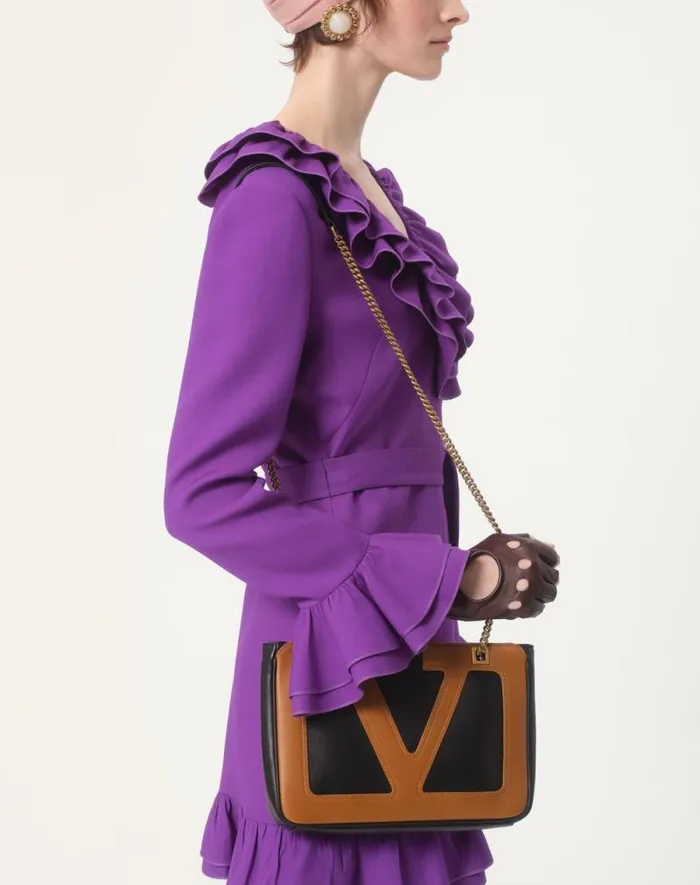 Valentino Dresses Woman Crepe Couture Short Dress For Woman In Violet Violet Valentino Dresses Woman Crepe Couture Short Dress For Woman In Violet Violet