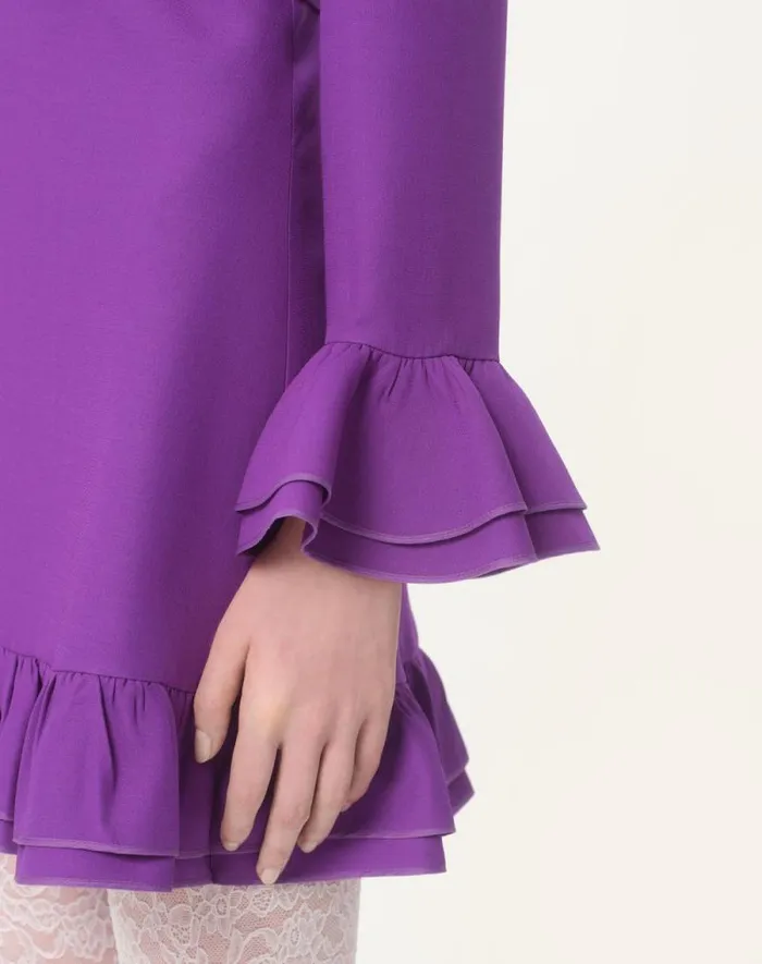 Valentino Dresses Woman Crepe Couture Short Dress For Woman In Violet Violet Valentino Dresses Woman Crepe Couture Short Dress For Woman In Violet Violet