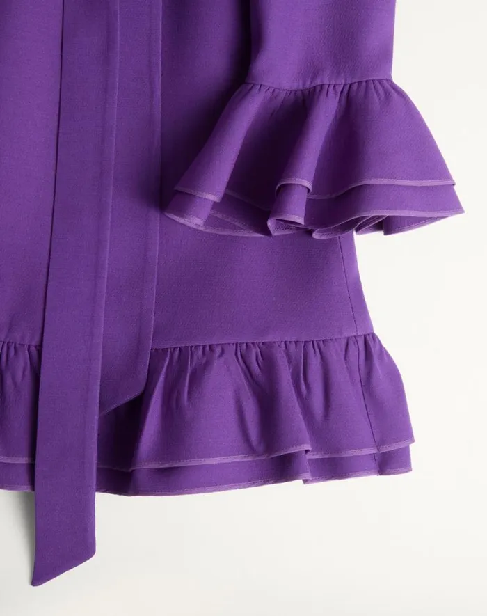 Valentino Dresses Woman Crepe Couture Short Dress For Woman In Violet Violet Valentino Dresses Woman Crepe Couture Short Dress For Woman In Violet Violet