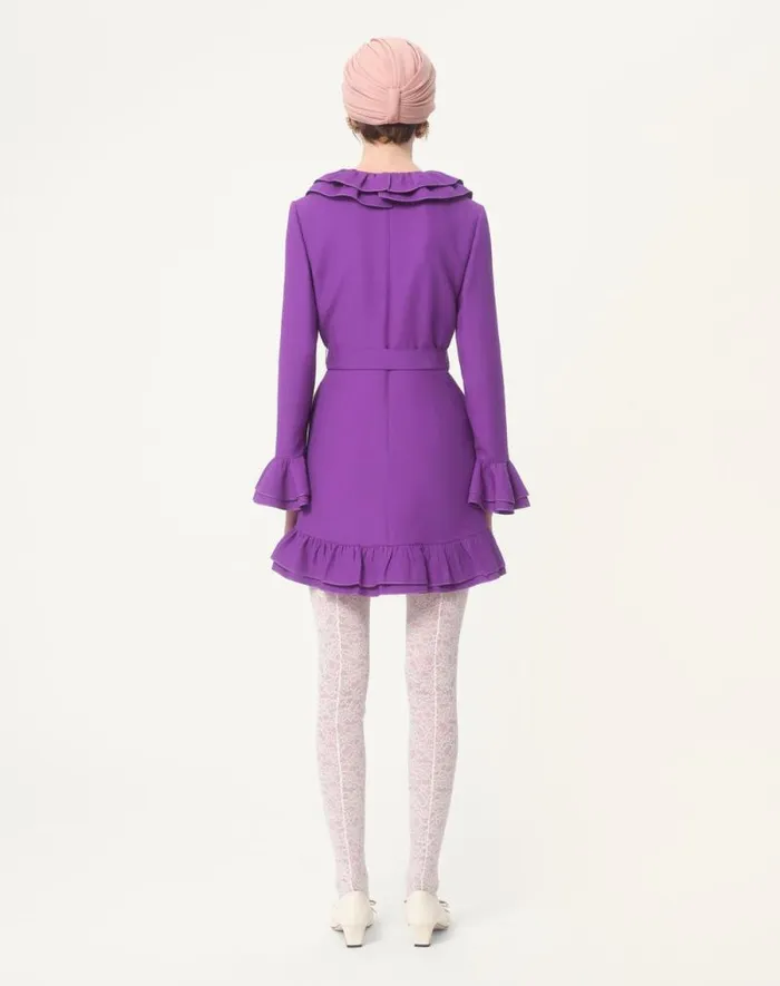Valentino Dresses Woman Crepe Couture Short Dress For Woman In Violet Violet Valentino Dresses Woman Crepe Couture Short Dress For Woman In Violet Violet