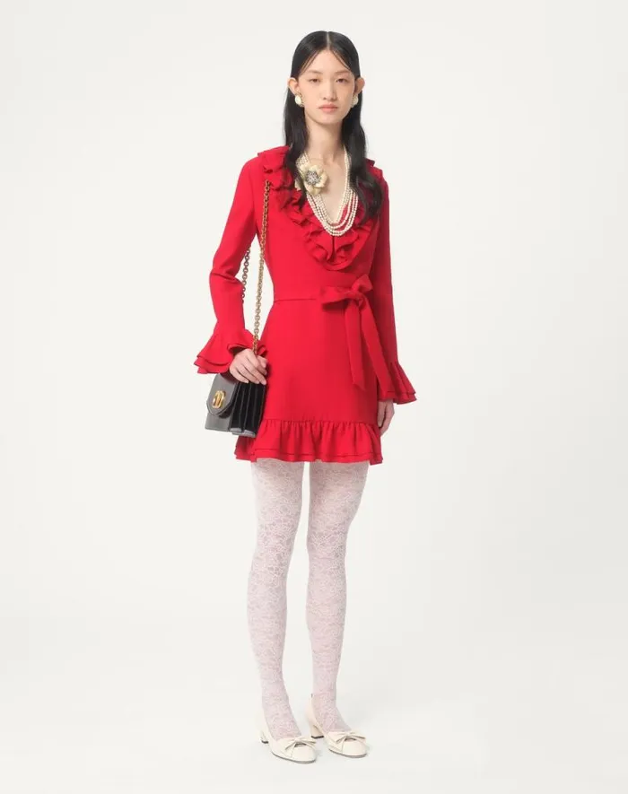 Valentino Dresses Woman Crepe Couture Short Dress For Woman In Violet Violet Valentino Dresses Woman Crepe Couture Short Dress For Woman In Violet Violet