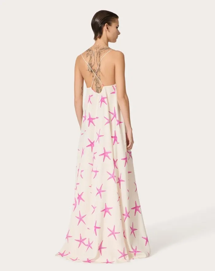 Valentino Dresses Woman Crepe De Chine Starfish Evening Dress For Woman In Ivorypink Pp Ivorypink Pp Valentino Dresses Woman Crepe De Chine Starfish Evening Dress For Woman In Ivorypink Pp Ivorypink Pp
