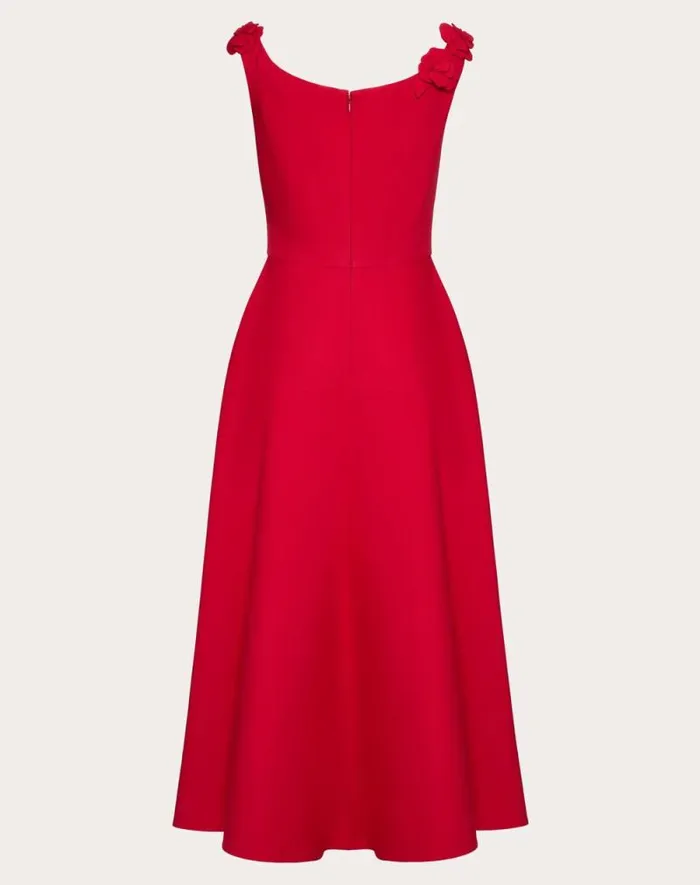 Valentino Dresses Woman Embroidered Crepe Couture Dress For Woman In Red Red Valentino Dresses Woman Embroidered Crepe Couture Dress For Woman In Red Red