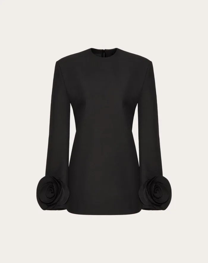 Valentino Dresses Woman Short Dress In Double Compact Drill For Woman In Black Black