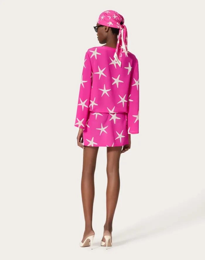 Valentino Dresses Woman Starfish Crepe De Chine Short Dress For Woman In Ivorypink Pp Ivorypink Pp Valentino Dresses Woman Starfish Crepe De Chine Short Dress For Woman In Ivorypink Pp Ivorypink Pp