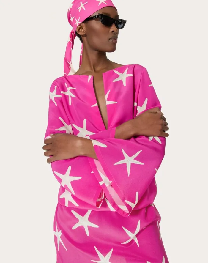 Valentino Dresses Woman Starfish Crepe De Chine Short Dress For Woman In Ivorypink Pp Ivorypink Pp Valentino Dresses Woman Starfish Crepe De Chine Short Dress For Woman In Ivorypink Pp Ivorypink Pp