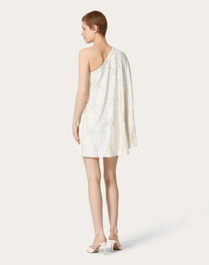 Valentino Dresses Woman Tulle Illusione Embroidered Short Dress For Woman In Ivory Ivory Valentino Dresses Woman Tulle Illusione Embroidered Short Dress For Woman In Ivory Ivory