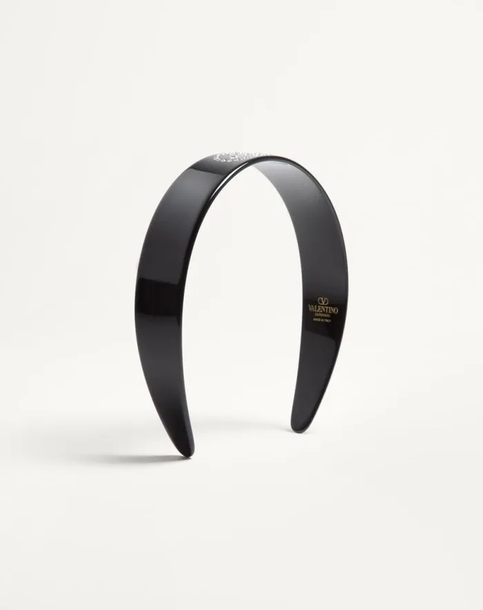 Valentino Hair Accessories Woman Vlogo Signature Headband In Resin Metal And Crystals For Woman In Multicolor Multicolor