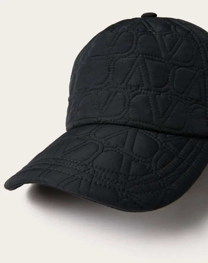 Valentino Hats And Gloves Man Baseball Hat In Quilted Toile Iconographe For Man In Navy Navy