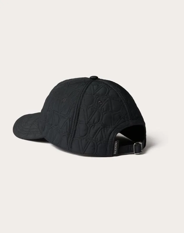 Valentino Hats And Gloves Man Baseball Hat In Quilted Toile Iconographe For Man In Navy Navy
