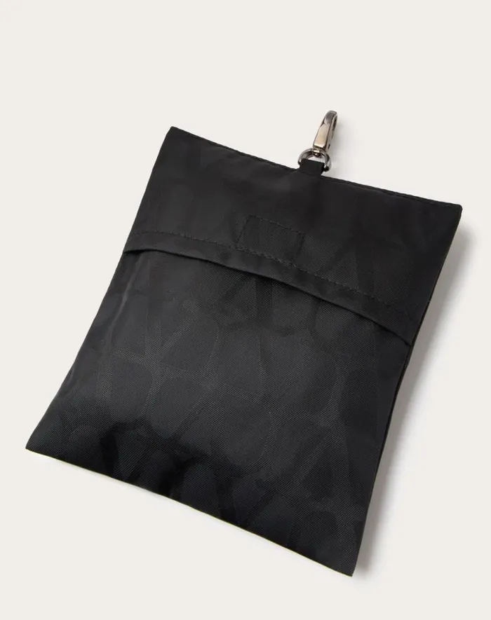 Valentino Hats And Gloves Man Toile Iconographe Reversible Nylon Bucket Hat With Clutch For Man In Black Black