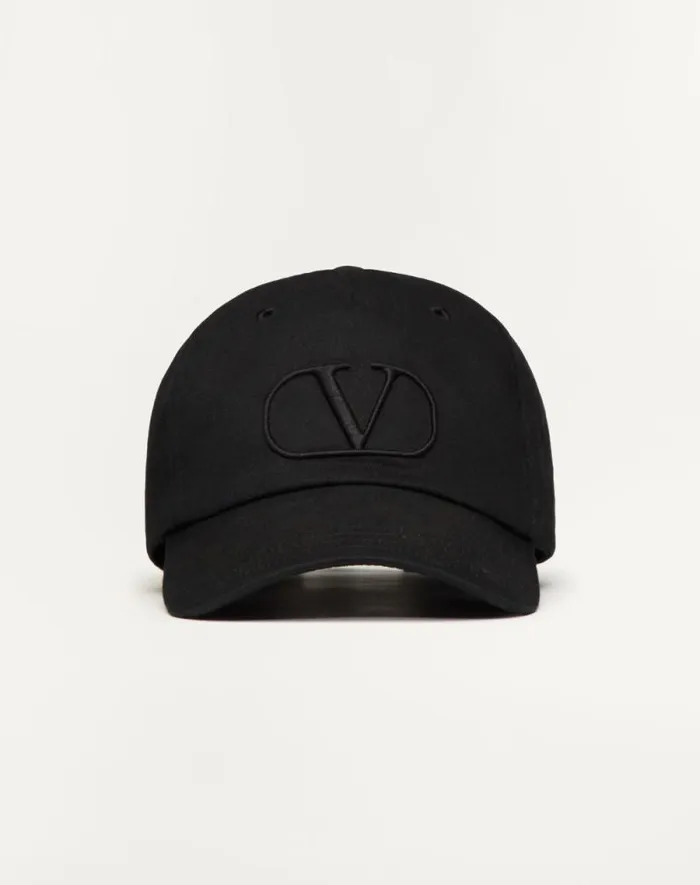 Valentino Hats And Gloves Man Vlogo Signature Baseball Cap For Man In Black Black