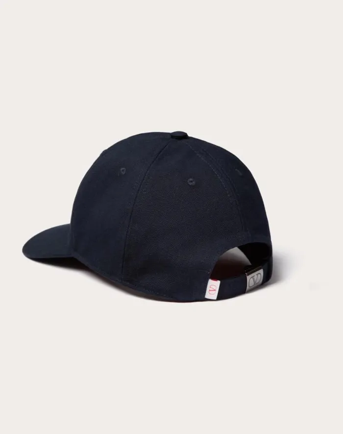 Valentino Hats And Gloves Man Vlogo Signature Cotton Baseball Cap With Vlogo Embroidery For Man In Navyorange Navyorange Valentino Hats And Gloves Man Vlogo Signature Cotton Baseball Cap With Vlogo Embroidery For Man In Navyorange Navyorange