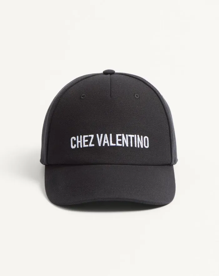 Valentino Hats And Gloves WomanMan Chez Valentino Cotton Baseball Cap With Embroidery For Man In Blackivory Blackivory Valentino Hats And Gloves WomanMan Chez Valentino Cotton Baseball Cap With Embroidery For Man In Blackivory Blackivory