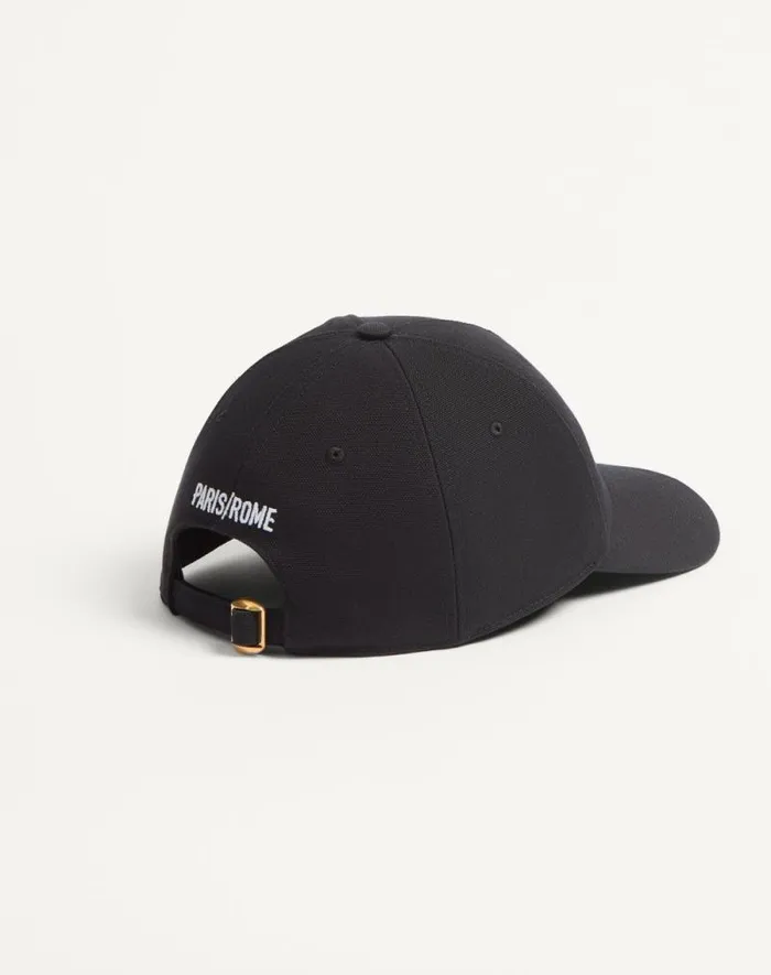 Valentino Hats And Gloves WomanMan Chez Valentino Cotton Baseball Cap With Embroidery For Man In Blackivory Blackivory Valentino Hats And Gloves WomanMan Chez Valentino Cotton Baseball Cap With Embroidery For Man In Blackivory Blackivory