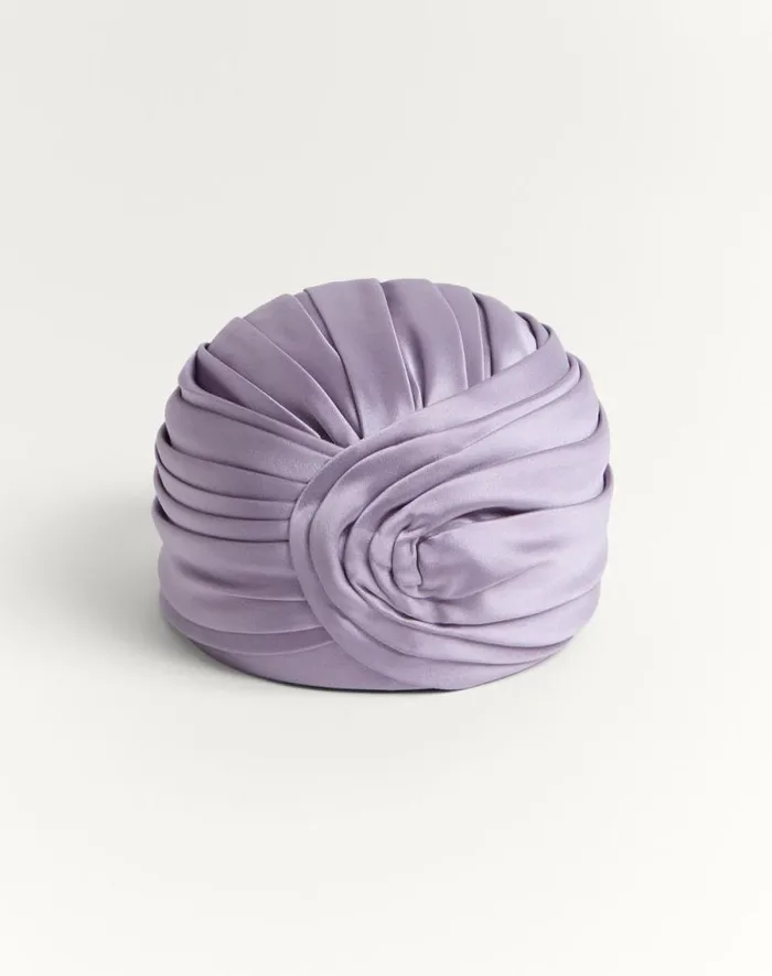 Valentino Hats And Gloves Woman Rigid Silk Turban For Woman In Bluegold Bluegold Valentino Hats And Gloves Woman Rigid Silk Turban For Woman In Bluegold Bluegold