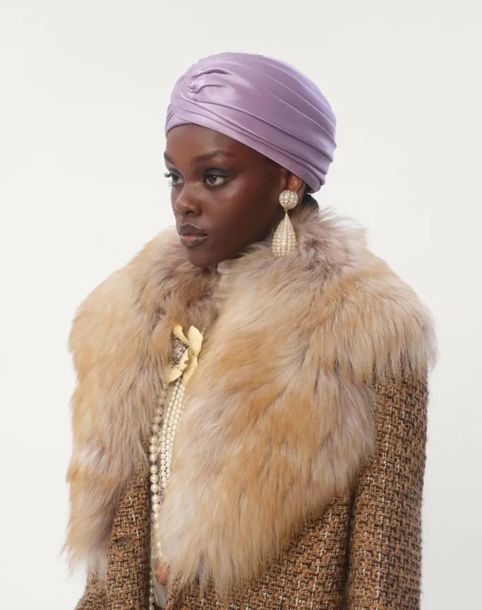 Valentino Hats And Gloves Woman Rigid Silk Turban For Woman In Bluegold Bluegold Valentino Hats And Gloves Woman Rigid Silk Turban For Woman In Bluegold Bluegold