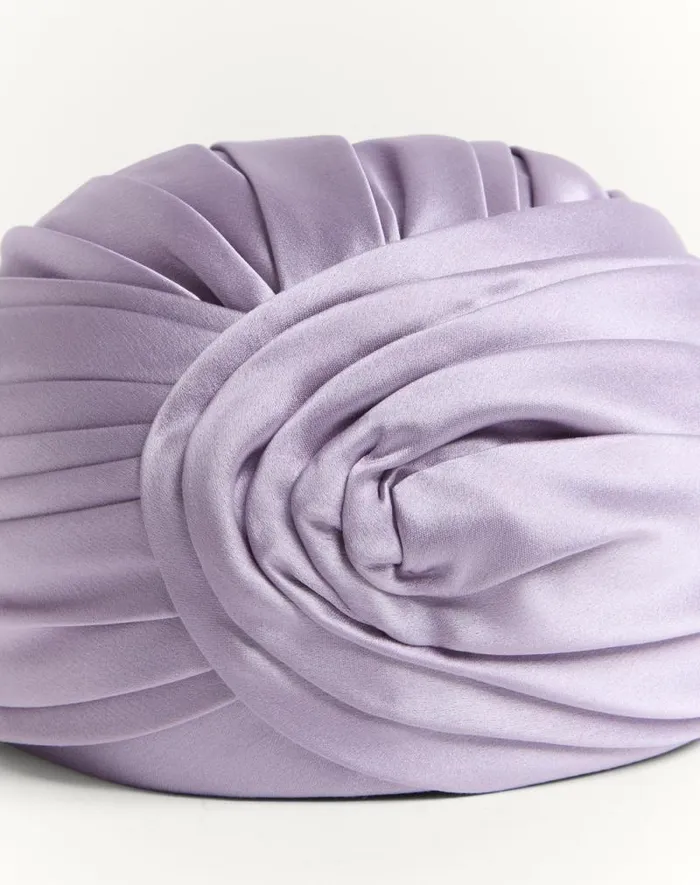 Valentino Hats And Gloves Woman Rigid Silk Turban For Woman In Bluegold Bluegold Valentino Hats And Gloves Woman Rigid Silk Turban For Woman In Bluegold Bluegold