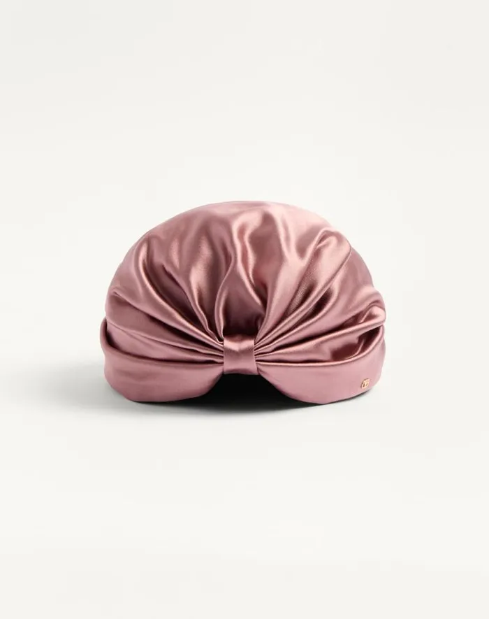 Valentino Hats And Gloves Woman Silk Turban Scarf For Woman In Goldpink Goldpink Valentino Hats And Gloves Woman Silk Turban Scarf For Woman In Goldpink Goldpink