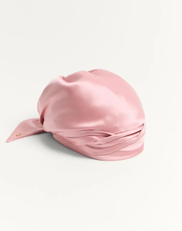 Valentino Hats And Gloves Woman Turban Scarf With Silk Braid For Woman In Rose Mistgold Rose Mistgold Valentino Hats And Gloves Woman Turban Scarf With Silk Braid For Woman In Rose Mistgold Rose Mistgold