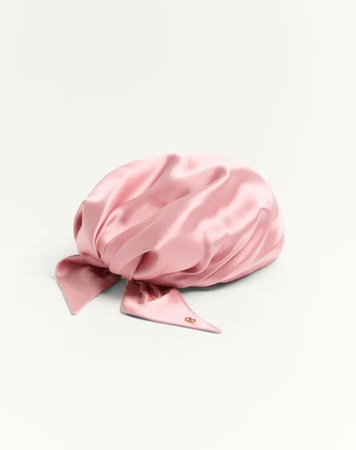 Valentino Hats And Gloves Woman Turban Scarf With Silk Braid For Woman In Rose Mistgold Rose Mistgold Valentino Hats And Gloves Woman Turban Scarf With Silk Braid For Woman In Rose Mistgold Rose Mistgold